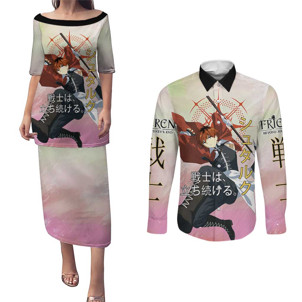 Stark Frieren Beyond Journey’s End Couples Matching Puletasi and Long Sleeve Button Shirt Dynamic Anime Warrior Style