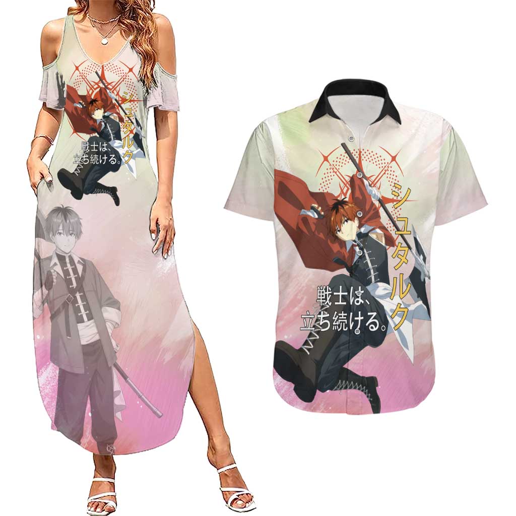 Stark Frieren Beyond Journey’s End Couples Matching Summer Maxi Dress and Hawaiian Shirt Dynamic Anime Warrior Style