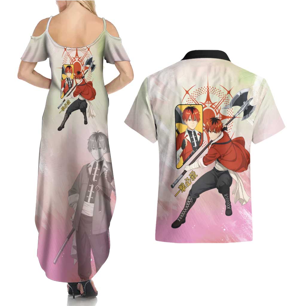 Stark Frieren Beyond Journey’s End Couples Matching Summer Maxi Dress and Hawaiian Shirt Dynamic Anime Warrior Style