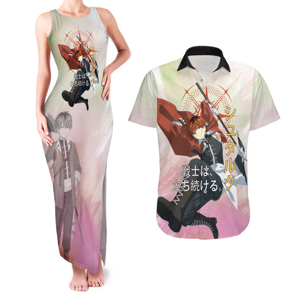 Stark Frieren Beyond Journey’s End Couples Matching Tank Maxi Dress and Hawaiian Shirt Dynamic Anime Warrior Style