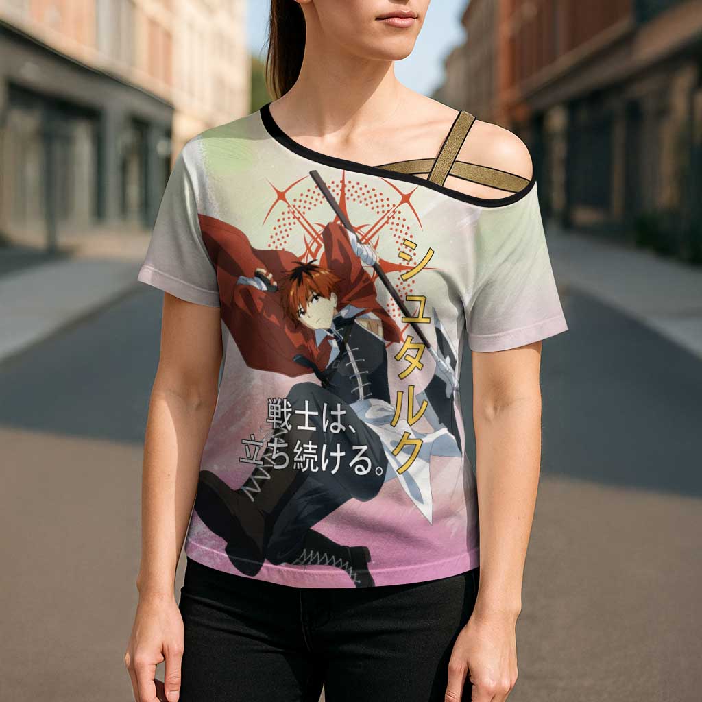 Stark Frieren Beyond Journey’s End Cross Shoulder Shirt Dynamic Anime Warrior Style