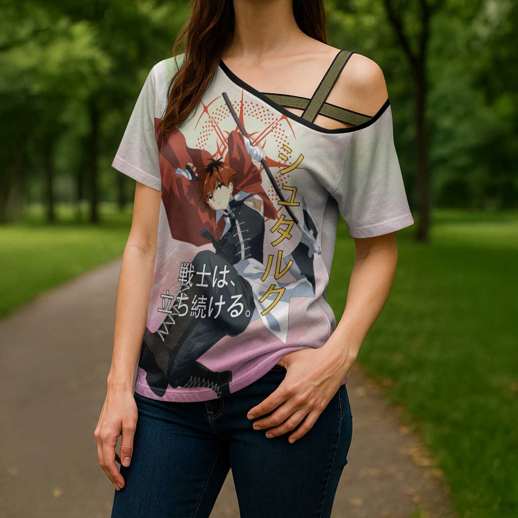 Stark Frieren Beyond Journey’s End Cross Shoulder Shirt Dynamic Anime Warrior Style