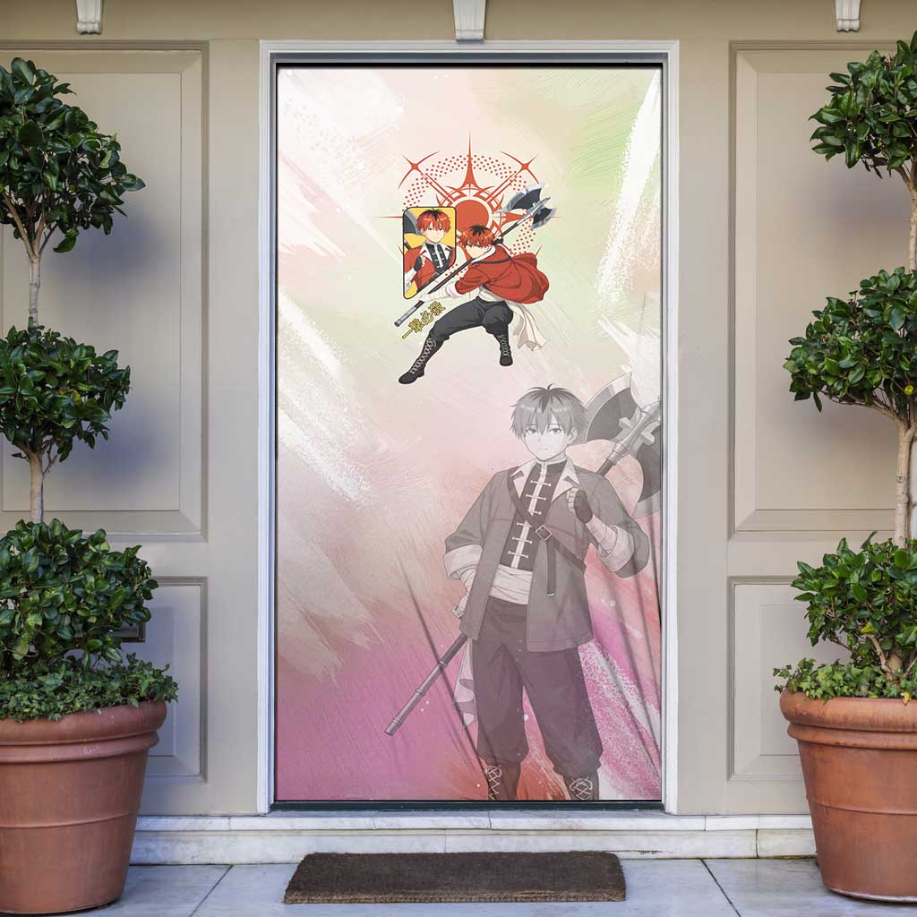 Stark Frieren Beyond Journey’s End Door Cover Dynamic Anime Warrior Style