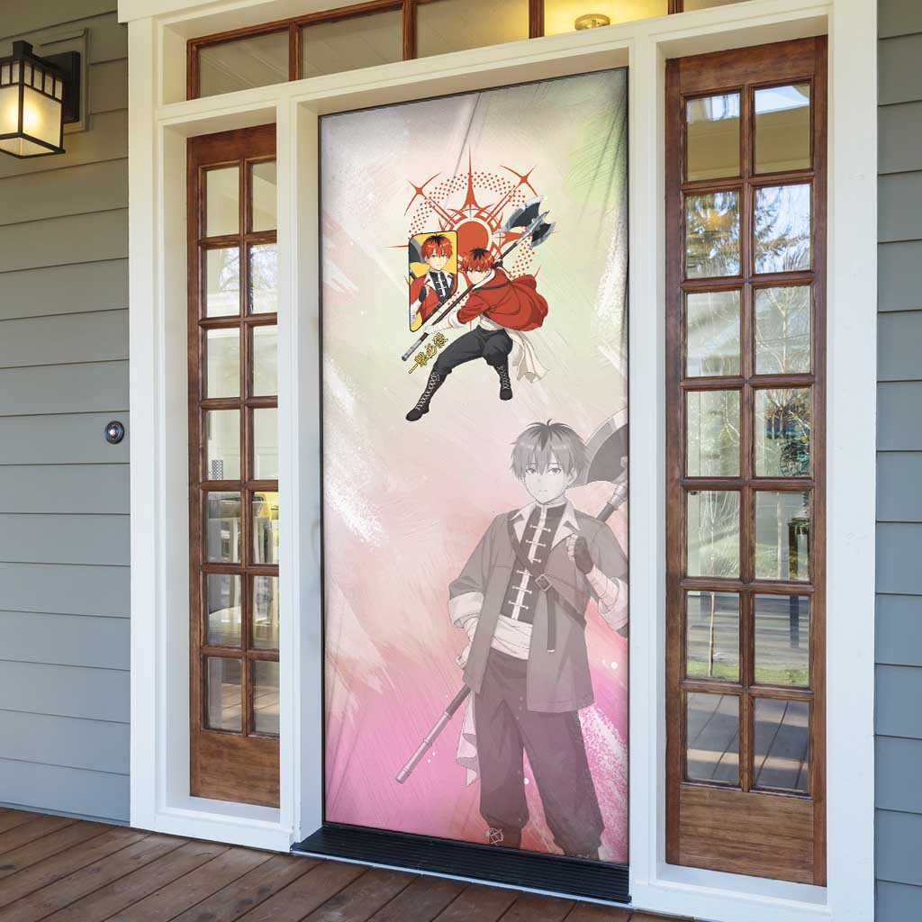 Stark Frieren Beyond Journey’s End Door Cover Dynamic Anime Warrior Style