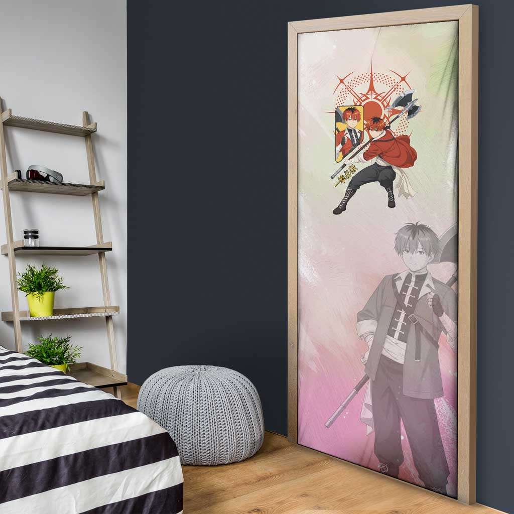Stark Frieren Beyond Journey’s End Door Cover Dynamic Anime Warrior Style