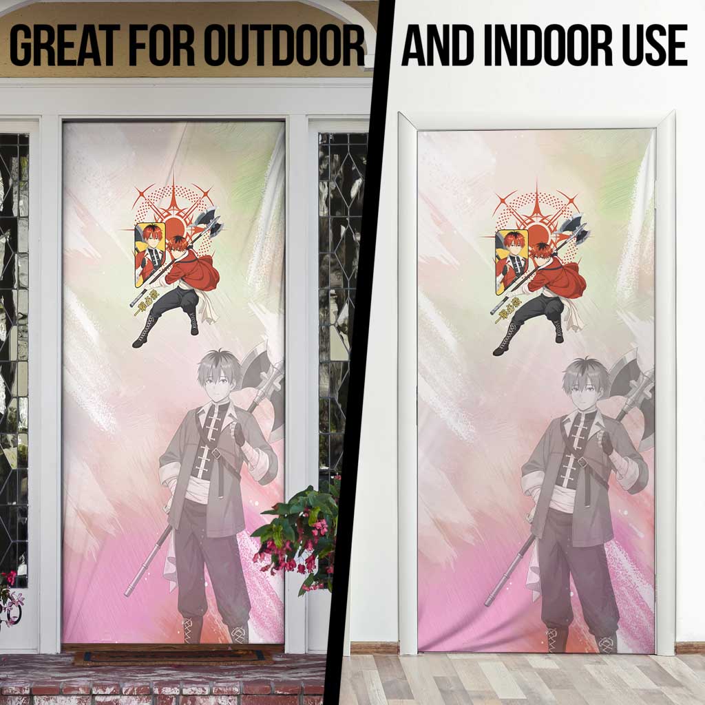Stark Frieren Beyond Journey’s End Door Cover Dynamic Anime Warrior Style