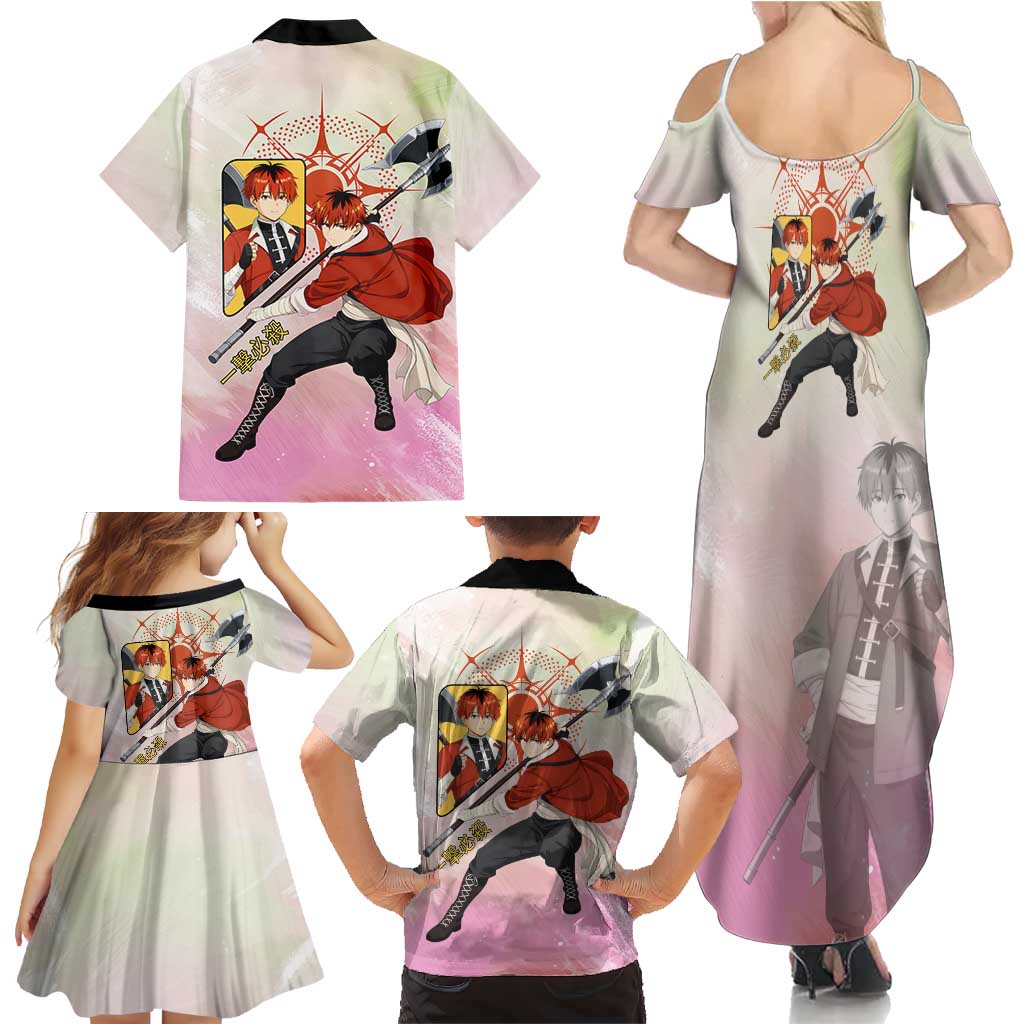 Stark Frieren Beyond Journey’s End Family Matching Summer Maxi Dress and Hawaiian Shirt Dynamic Anime Warrior Style