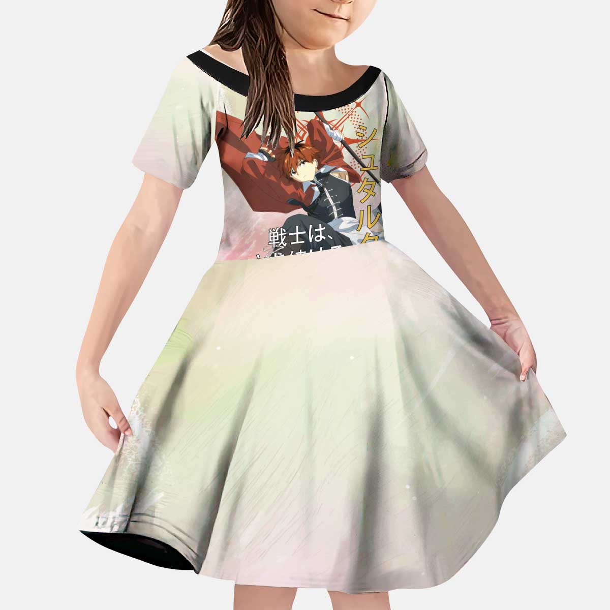 Stark Frieren Beyond Journey’s End Kid Short Sleeve Dress Dynamic Anime Warrior Style