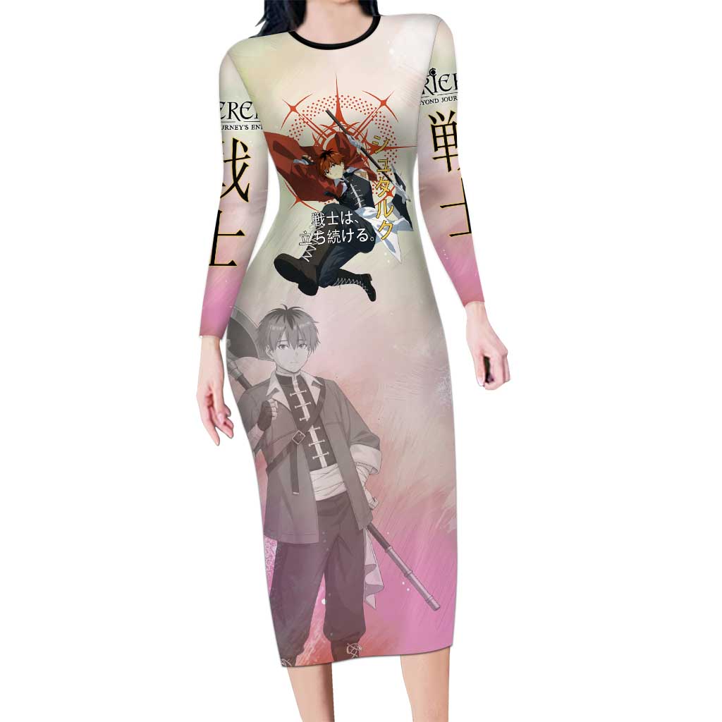 Stark Frieren Beyond Journey’s End Long Sleeve Bodycon Dress Dynamic Anime Warrior Style