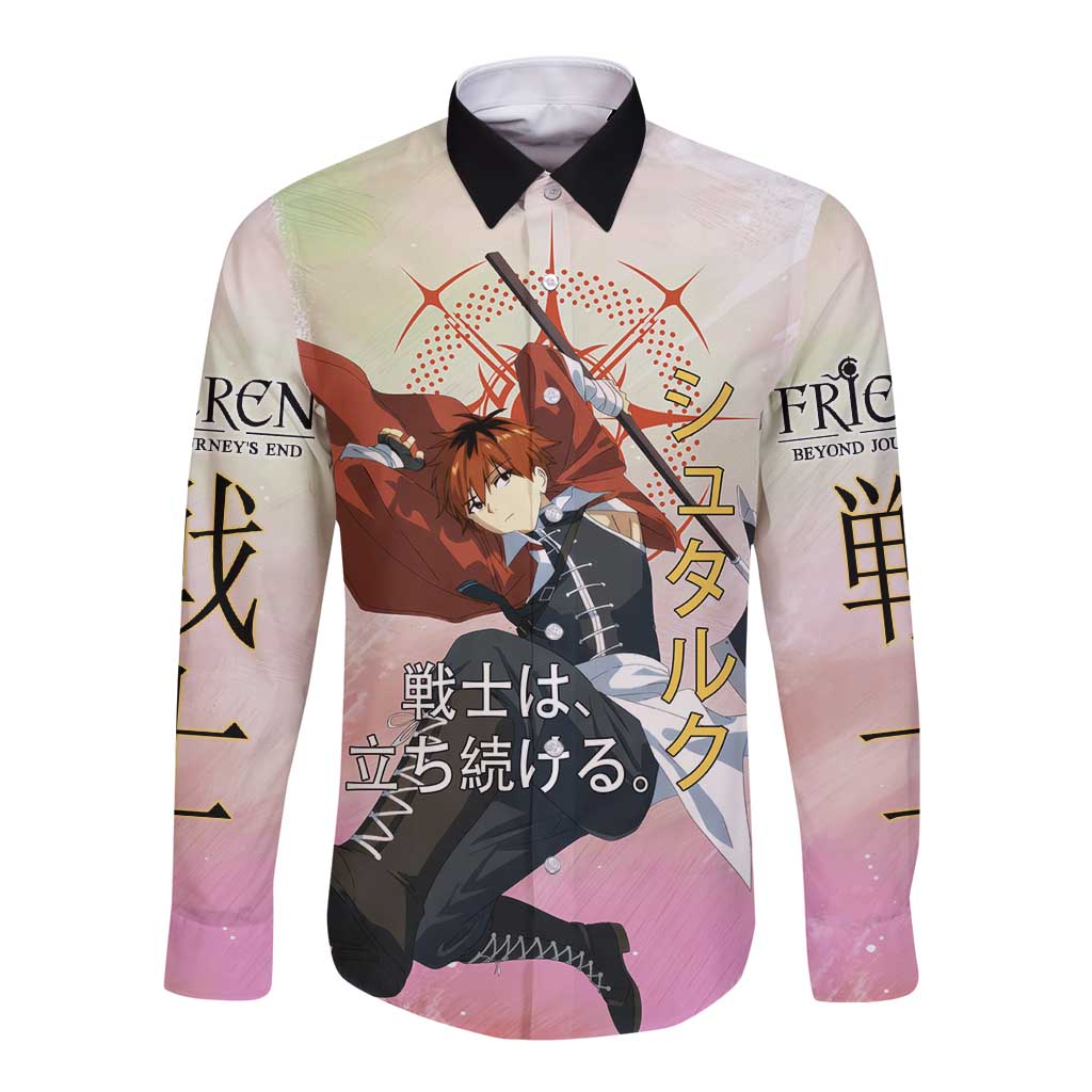Stark Frieren Beyond Journey’s End Long Sleeve Button Shirt Dynamic Anime Warrior Style