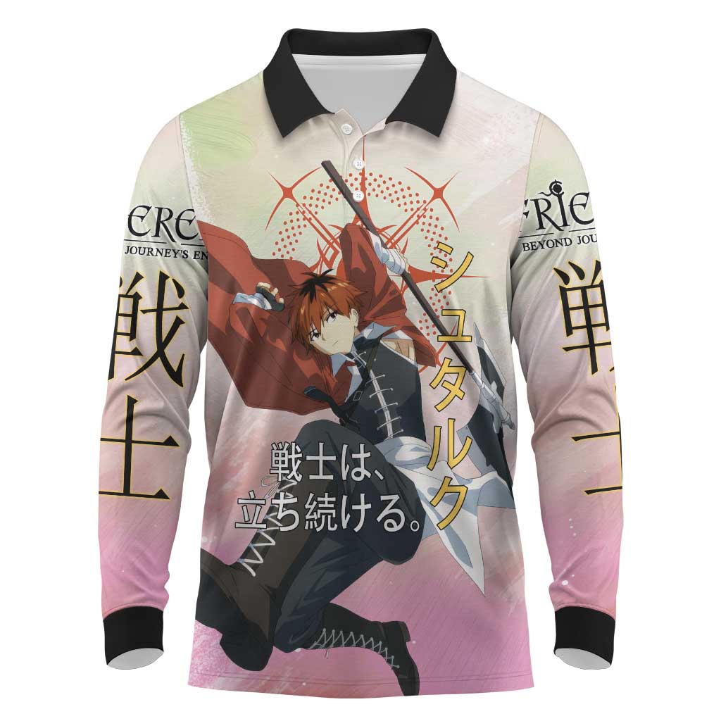 Stark Frieren Beyond Journey’s End Long Sleeve Polo Shirt Dynamic Anime Warrior Style