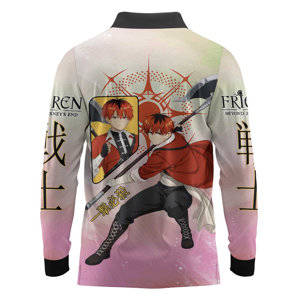Stark Frieren Beyond Journey’s End Long Sleeve Polo Shirt Dynamic Anime Warrior Style