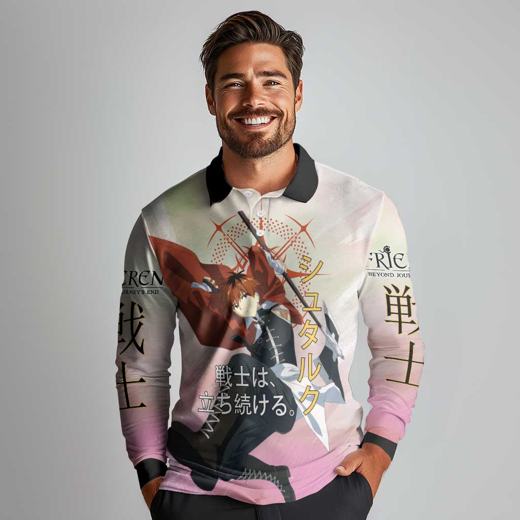 Stark Frieren Beyond Journey’s End Long Sleeve Polo Shirt Dynamic Anime Warrior Style