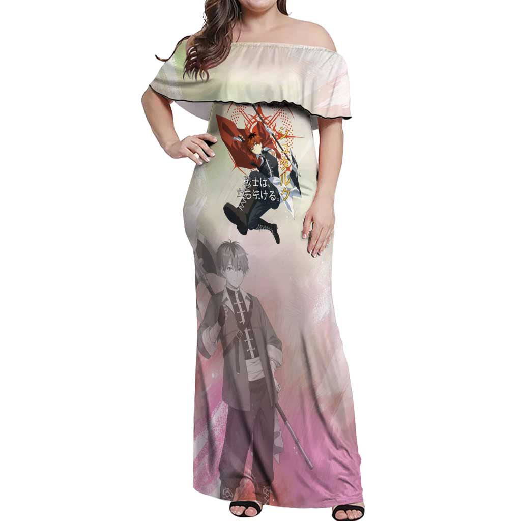 Stark Frieren Beyond Journey’s End Off Shoulder Maxi Dress Dynamic Anime Warrior Style
