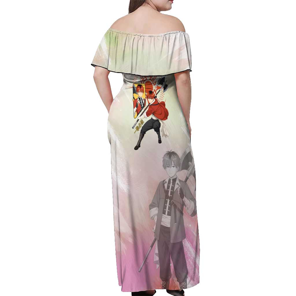 Stark Frieren Beyond Journey’s End Off Shoulder Maxi Dress Dynamic Anime Warrior Style