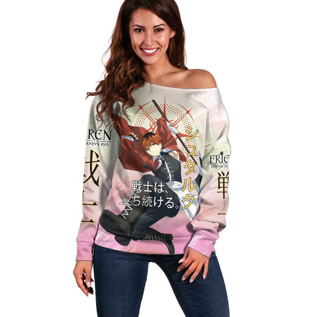 Stark Frieren Beyond Journey’s End Off Shoulder Sweater Dynamic Anime Warrior Style