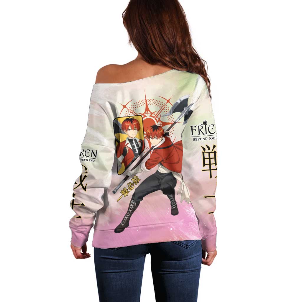 Stark Frieren Beyond Journey’s End Off Shoulder Sweater Dynamic Anime Warrior Style