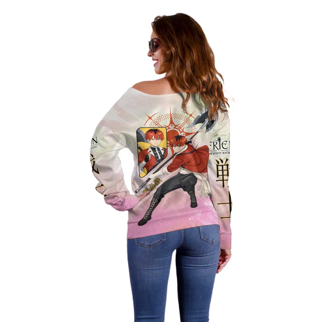 Stark Frieren Beyond Journey’s End Off Shoulder Sweater Dynamic Anime Warrior Style