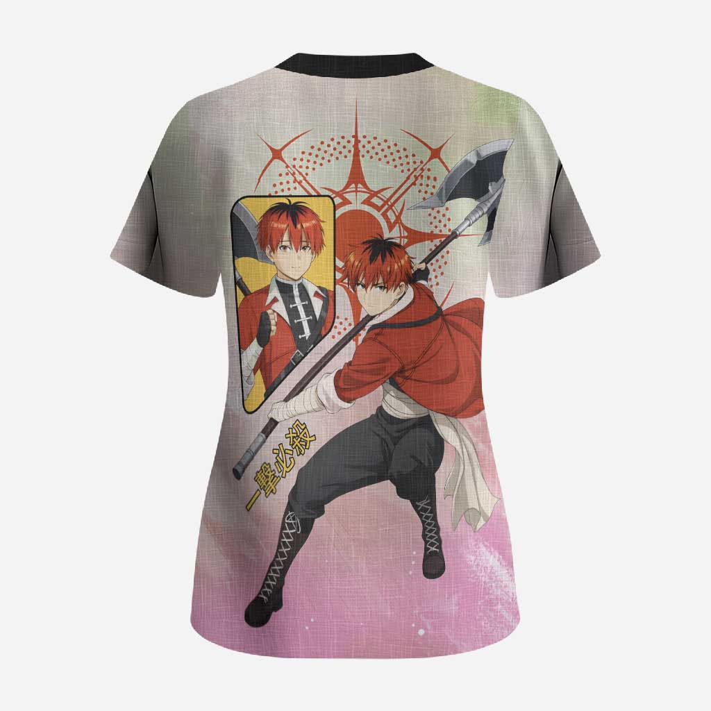 Stark Frieren Beyond Journey’s End Scrub Top Dynamic Anime Warrior Style