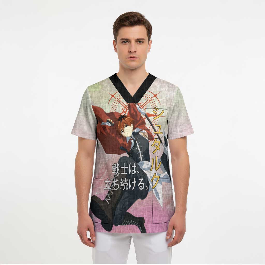 Stark Frieren Beyond Journey’s End Scrub Top Dynamic Anime Warrior Style