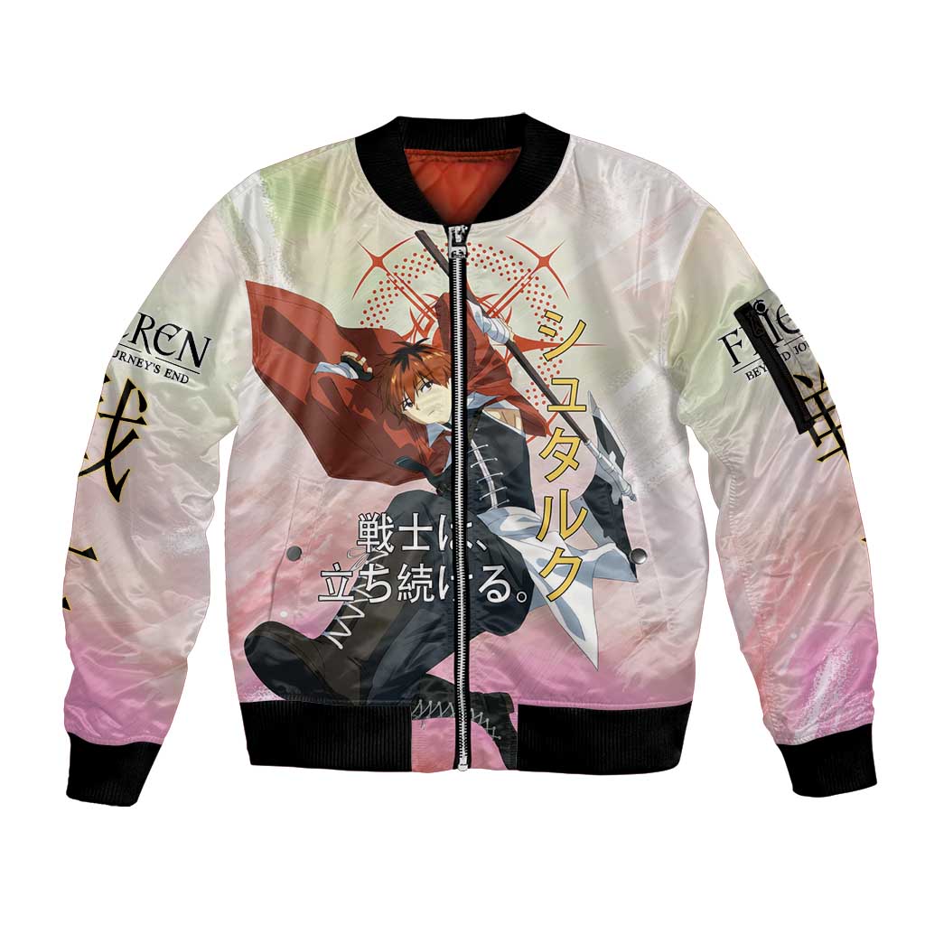Stark Frieren Beyond Journey’s End Sleeve Zip Bomber Jacket Dynamic Anime Warrior Style