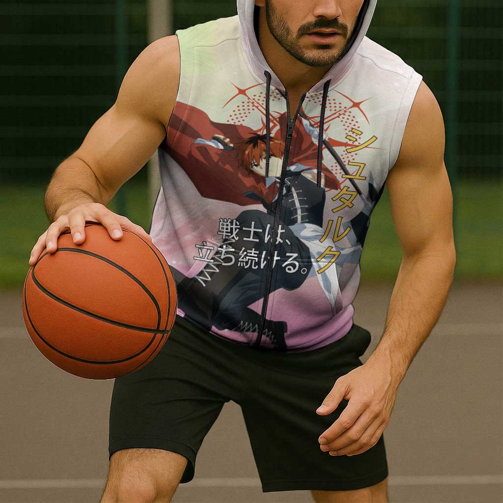 Stark Frieren Beyond Journey’s End Sleeveless Zip Hoodie Dynamic Anime Warrior Style