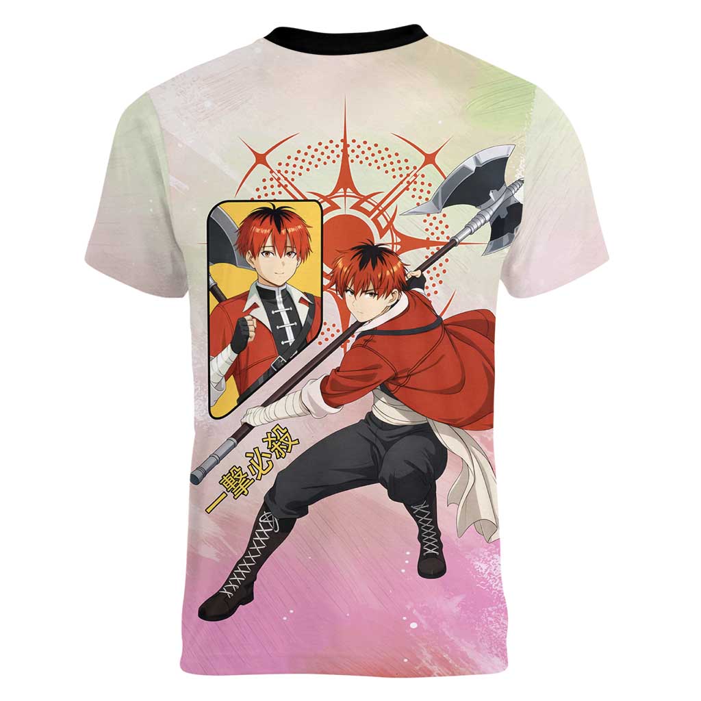Stark Frieren Beyond Journey’s End Women V-Neck T-Shirt Dynamic Anime Warrior Style