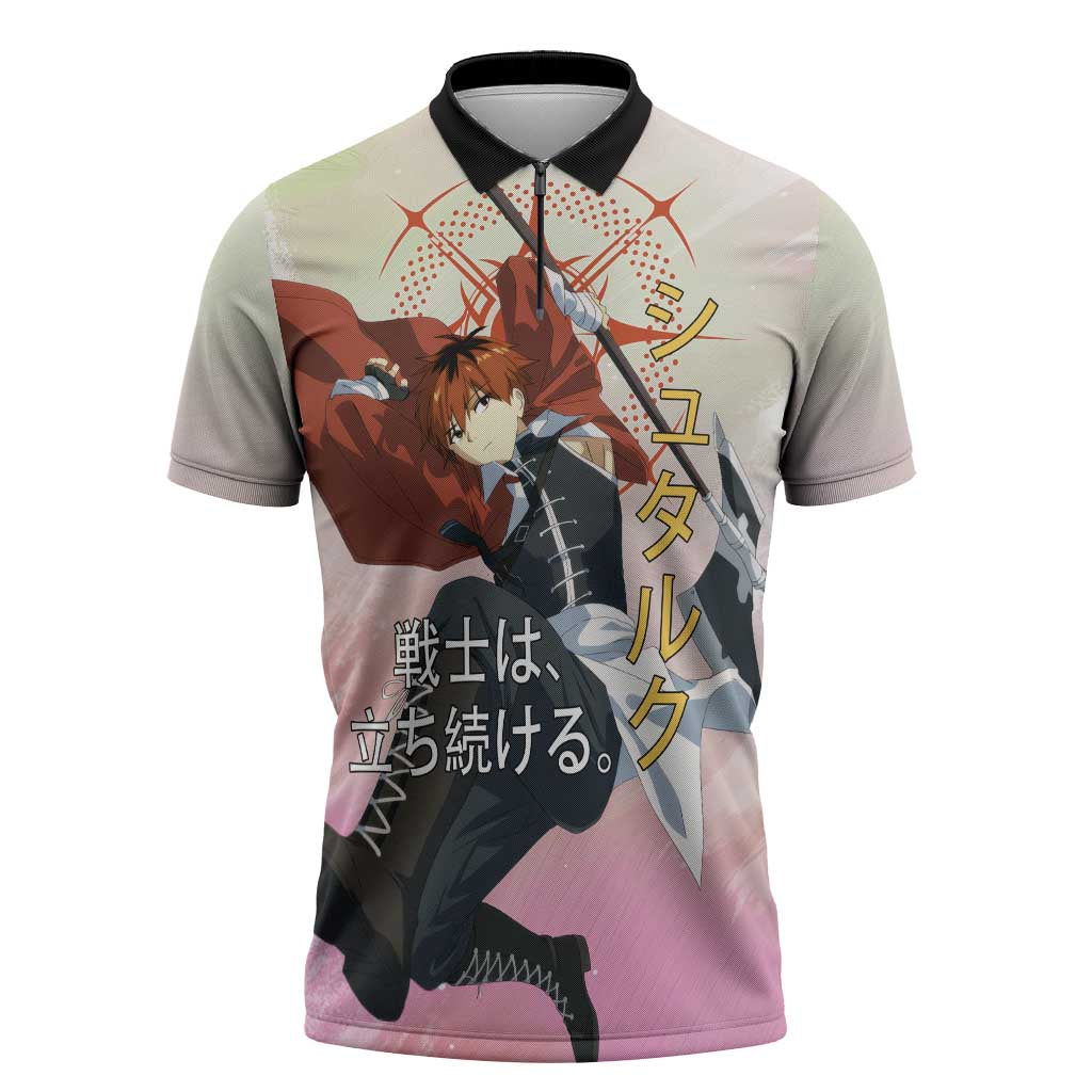 Stark Frieren Beyond Journey’s End Zipper Polo Shirt Dynamic Anime Warrior Style