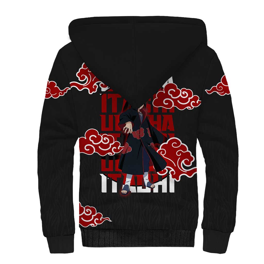 Uchiha Itachi Naruto Sherpa Hoodie Akatsuki Cloud Anime Shadow Style