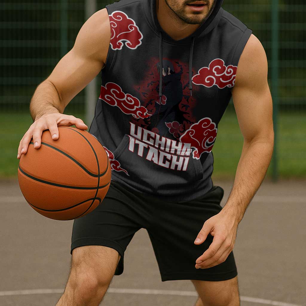 Uchiha Itachi Naruto Sleeveless Hoodie Akatsuki Cloud Anime Shadow Style