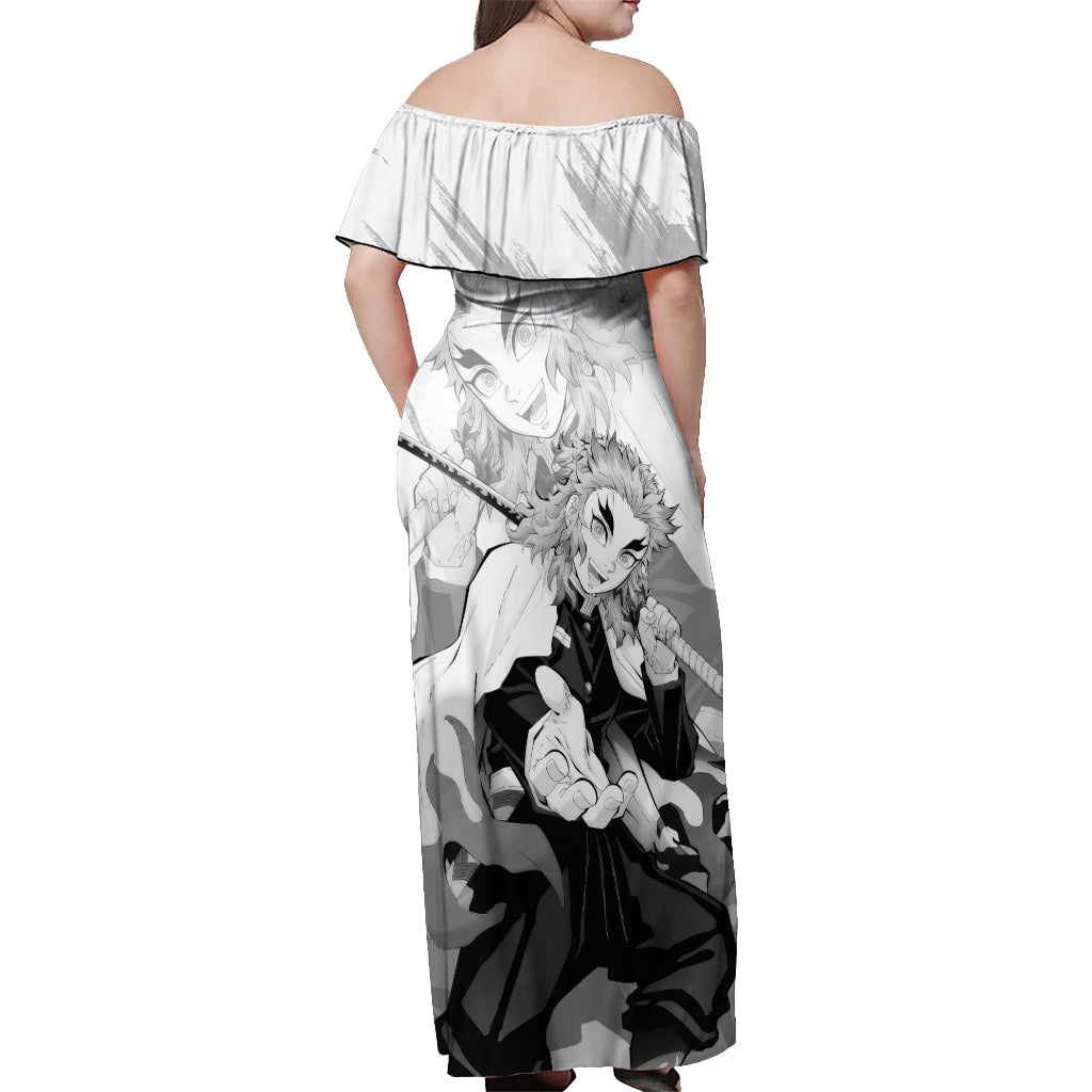 Kyojuro Rengoku Off Shoulder Maxi Dress