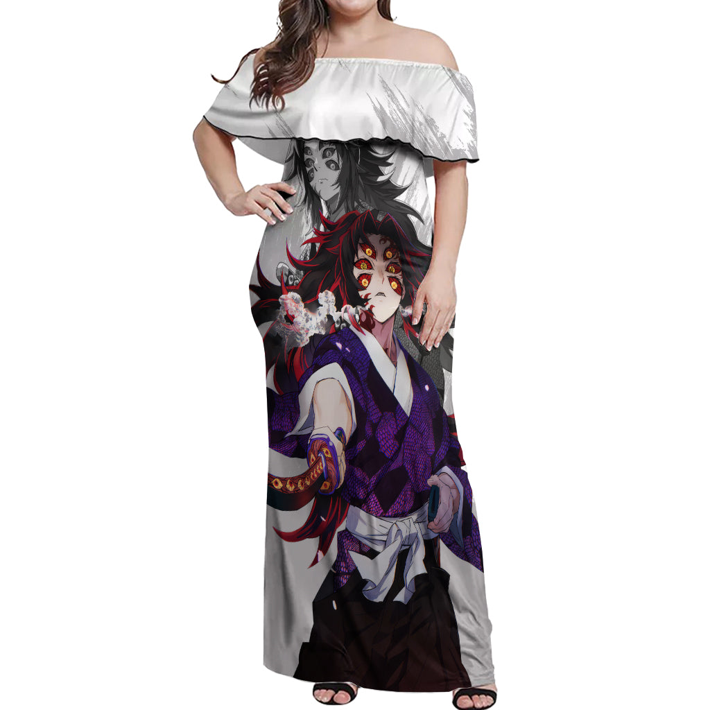Kokushibo and Yoriichi Tsugikuni Off Shoulder Maxi Dress