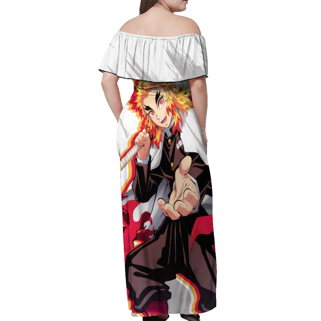 Kyojuro Rengoku Off Shoulder Maxi Dress