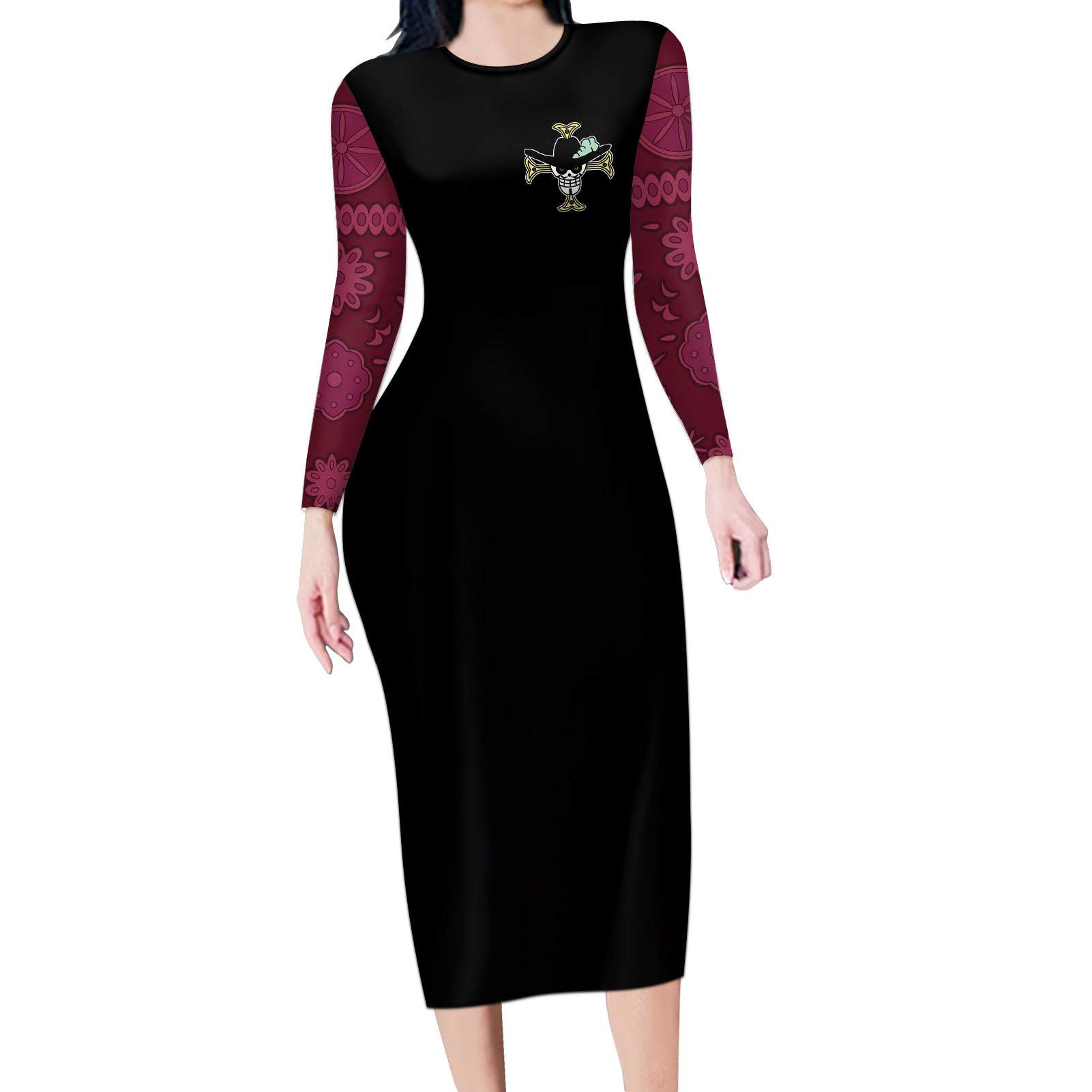 Dracule Mihawk - One Piece Anime Long Sleeve Bodycon Dress