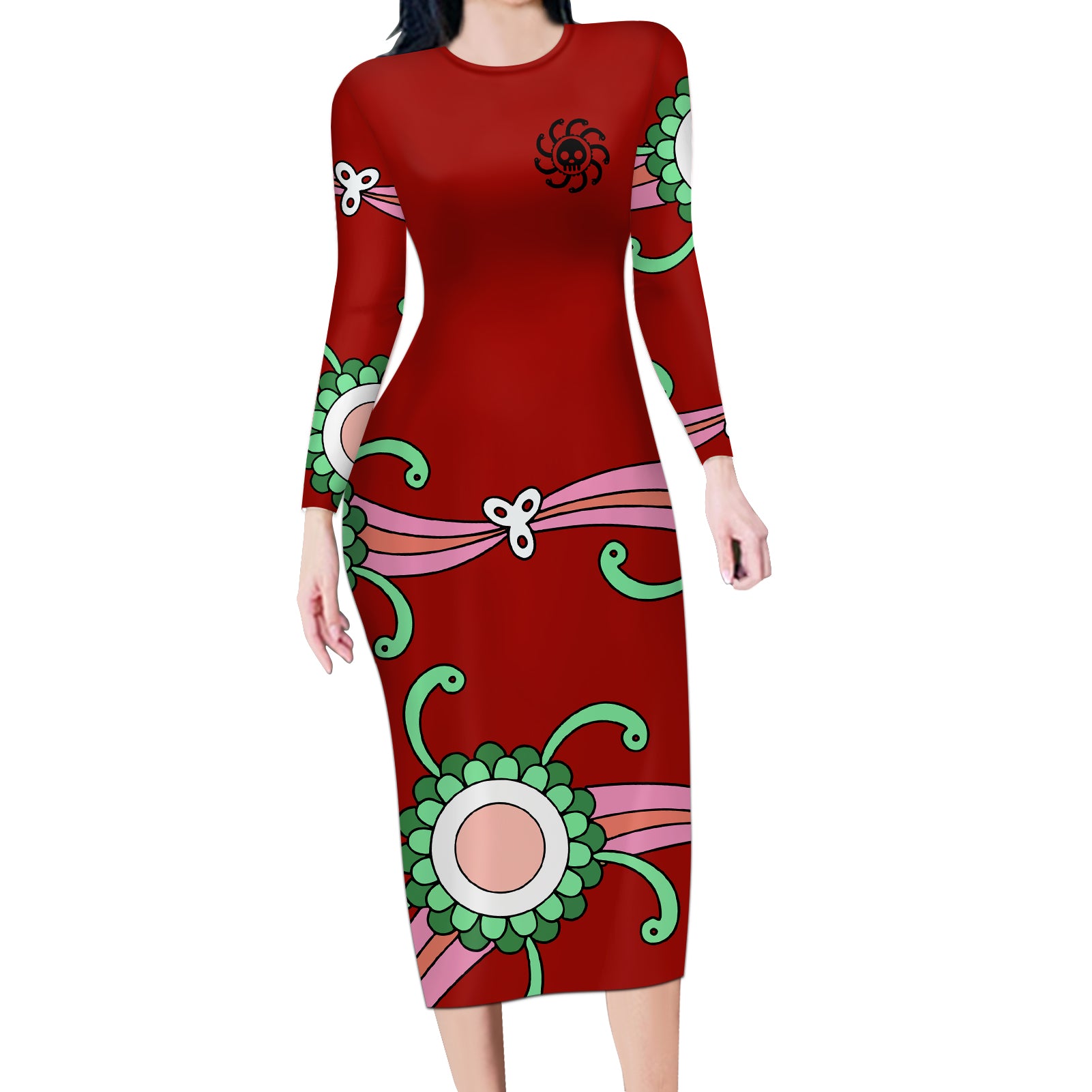 Boa Hancock - One Piece Anime Long Sleeve Bodycon Dress