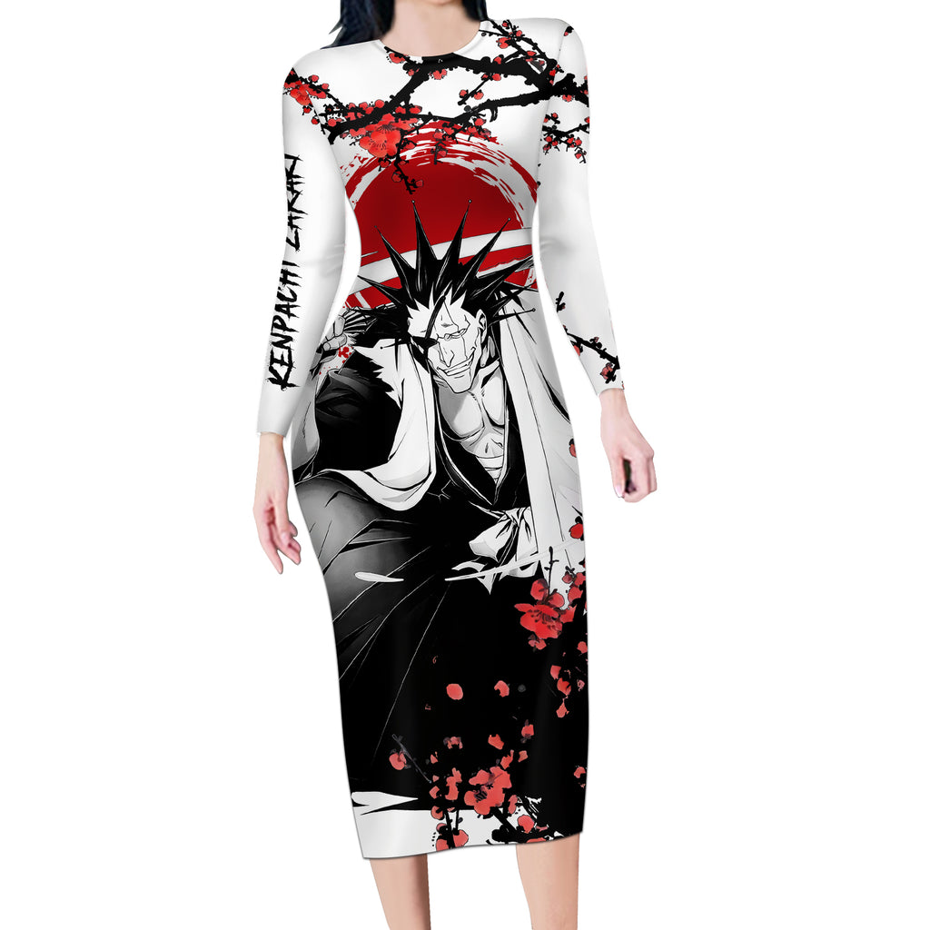 Kenpachi Zaraki Long Sleeve Bodycon Dress Anime Japan Style
