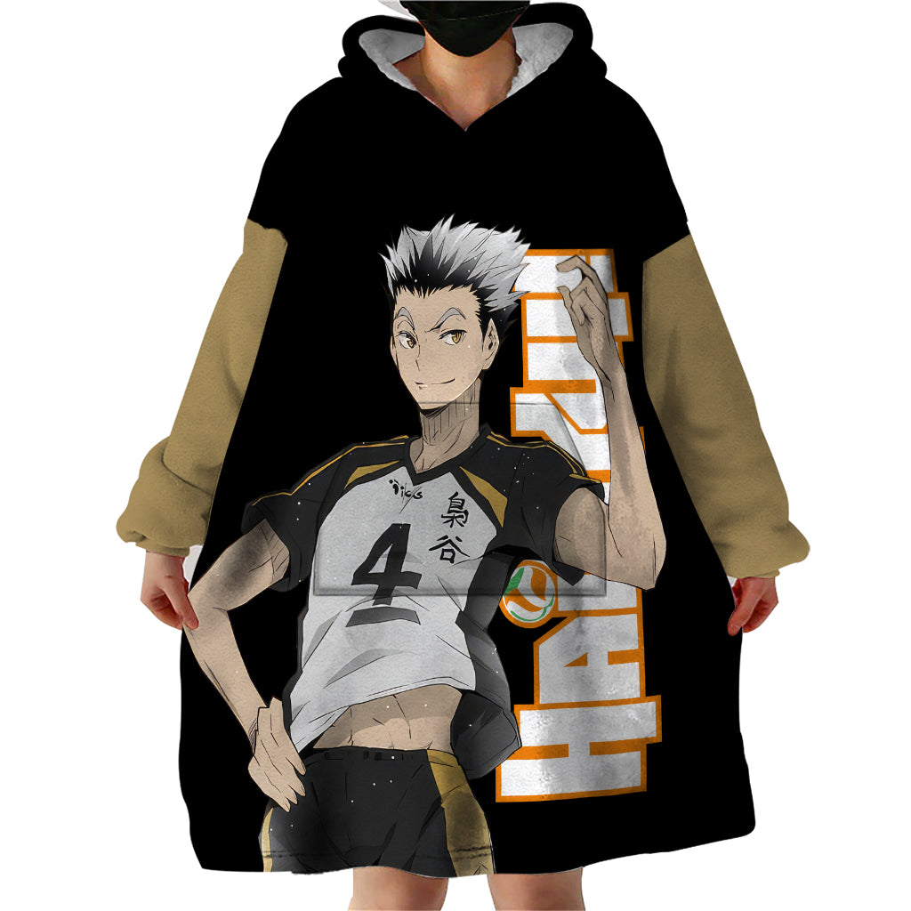 Fukurodani Kotaro Bokuto Wearable Blanket Hoodie Haikyu