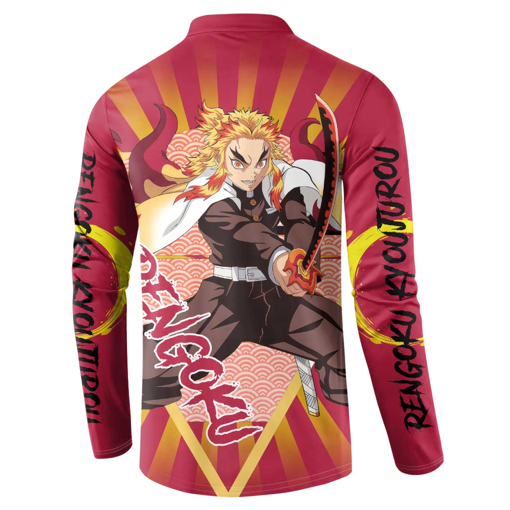 Rengoku - Demon Slayer Button Sweatshirt Anime Style
