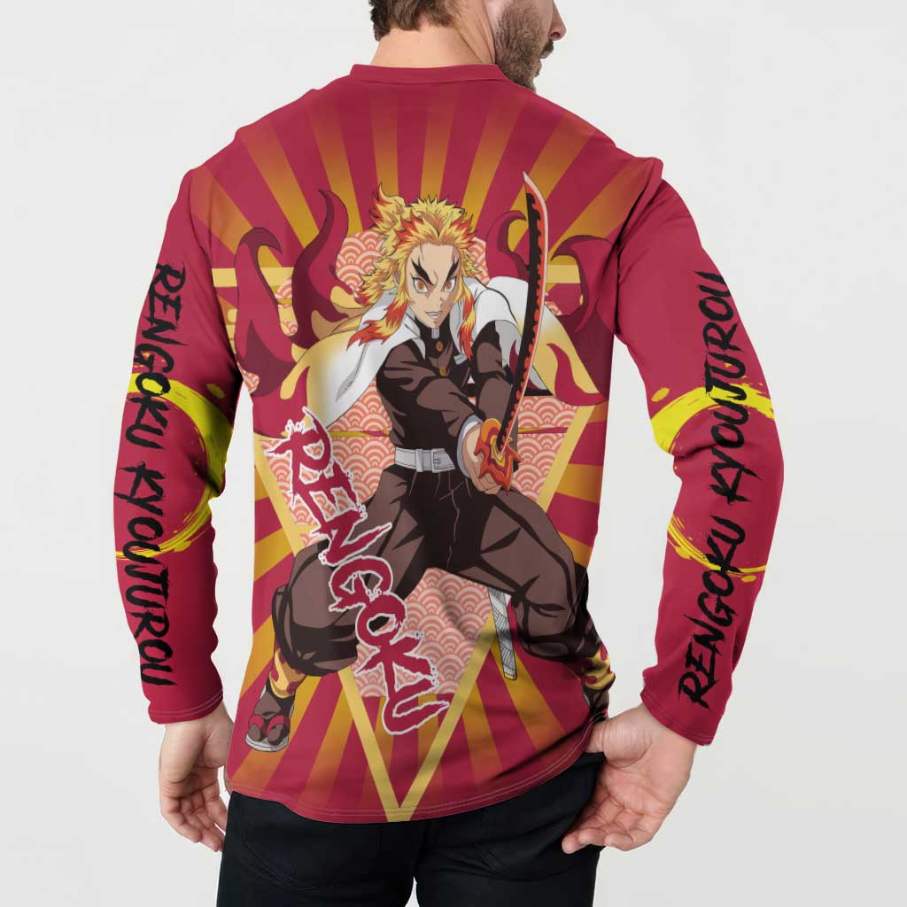 Rengoku - Demon Slayer Button Sweatshirt Anime Style