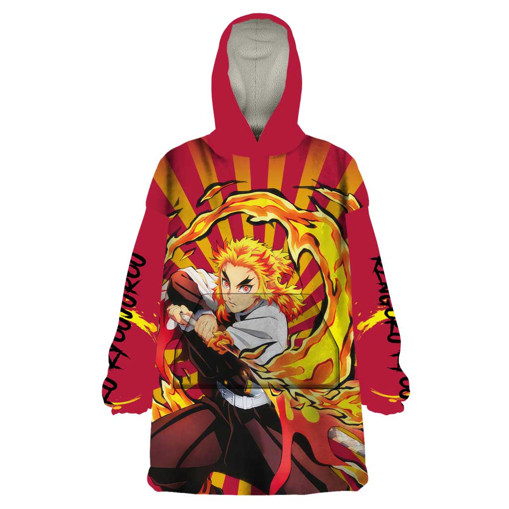 Rengoku - Demon Slayer Wearable Blanket Hoodie Anime Style