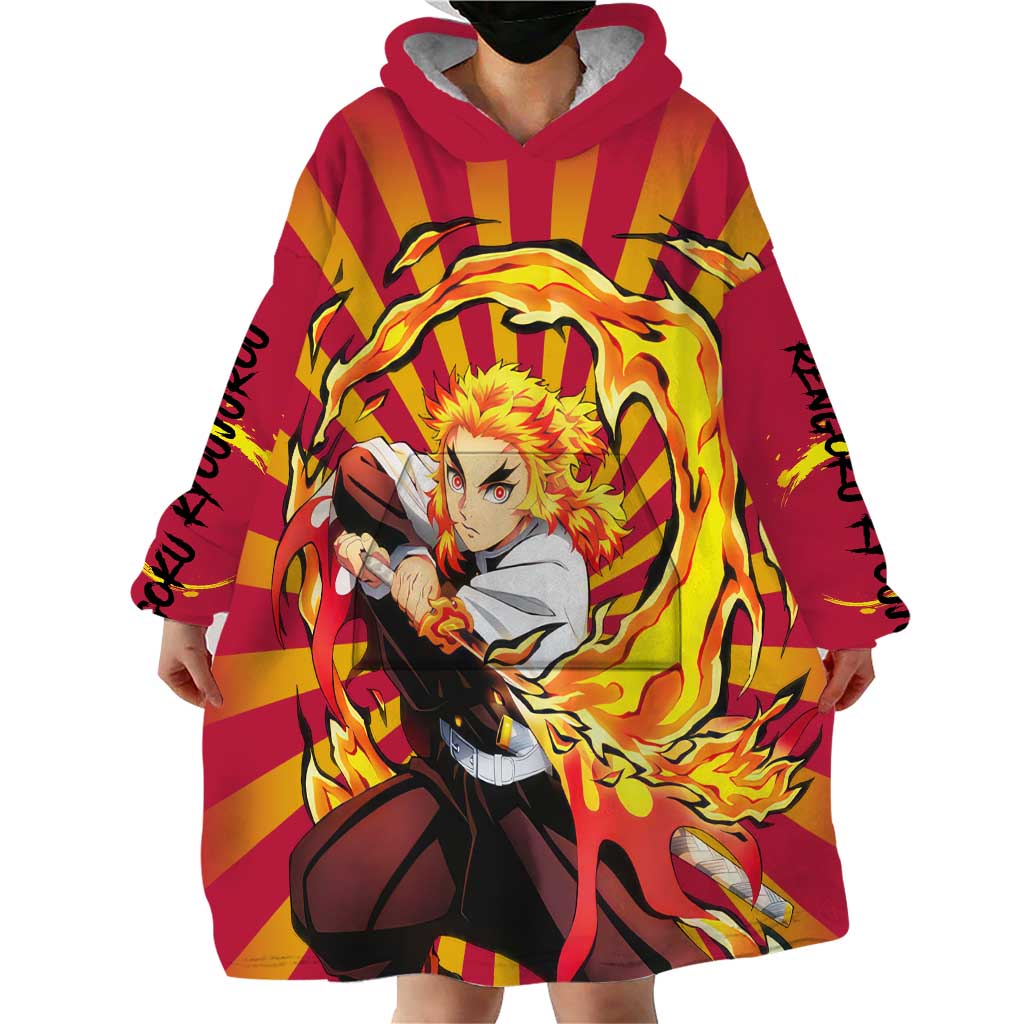 Rengoku - Demon Slayer Wearable Blanket Hoodie Anime Style