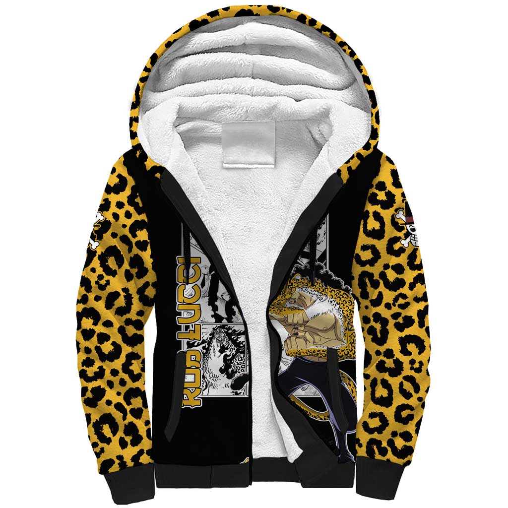 Rob Lucci - One Piece Sherpa Hoodie Anime Mix Pattern Style