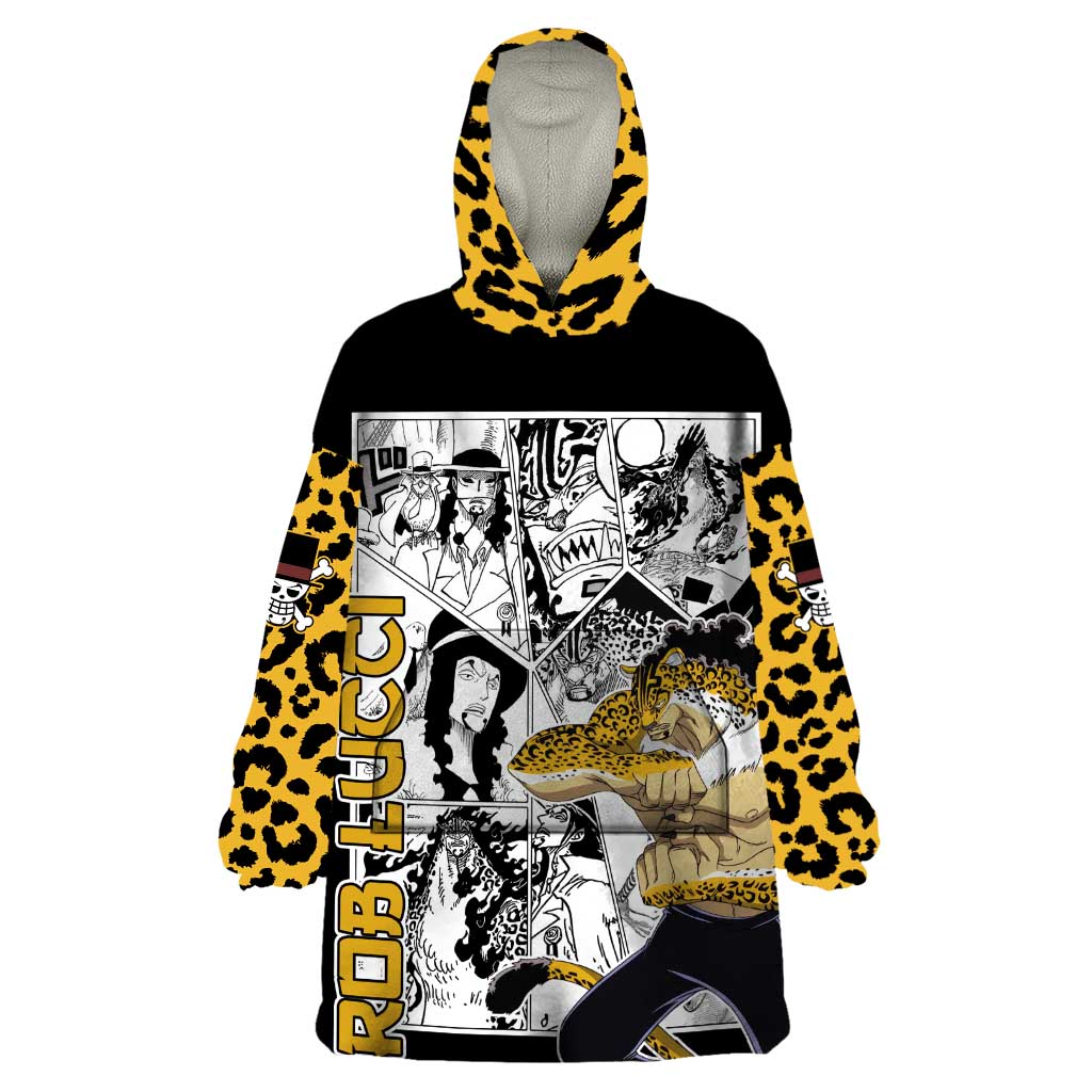 Rob Lucci - One Piece Wearable Blanket Hoodie Anime Mix Pattern Style