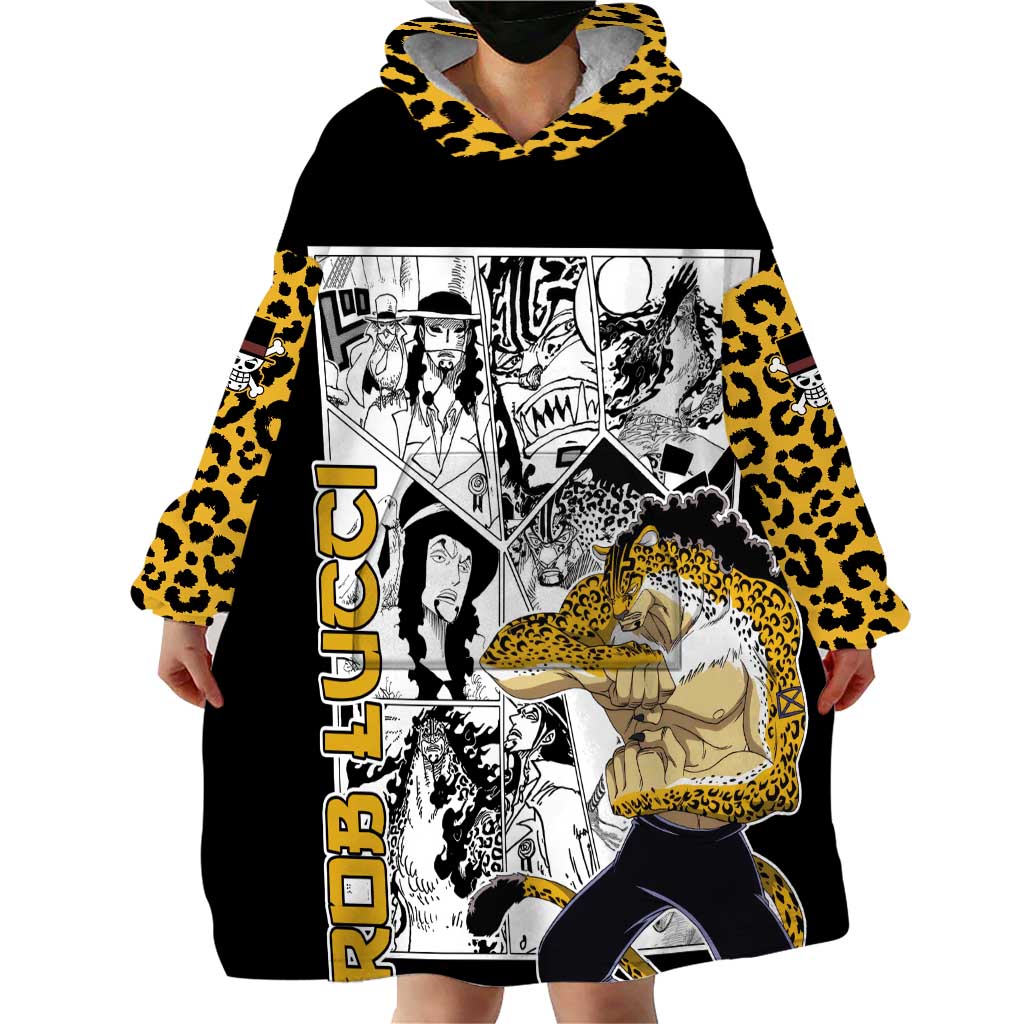Rob Lucci - One Piece Wearable Blanket Hoodie Anime Mix Pattern Style
