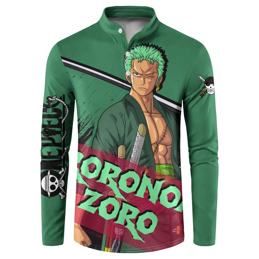 Roronoa Zoro - One Piece Button Sweatshirt Anime Style