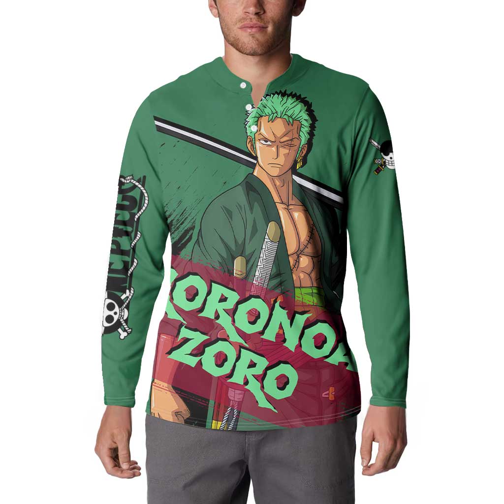 Roronoa Zoro - One Piece Button Sweatshirt Anime Style