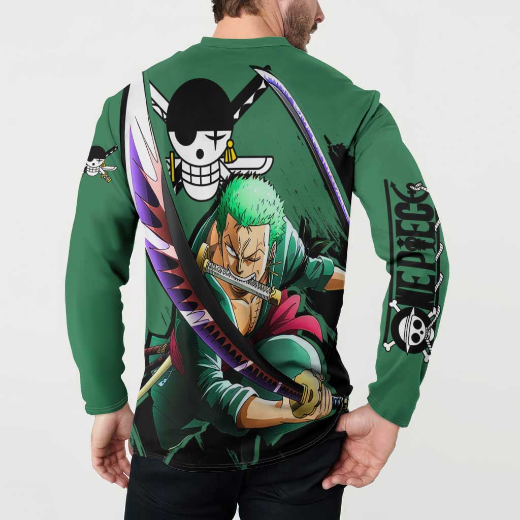 Roronoa Zoro - One Piece Button Sweatshirt Anime Style