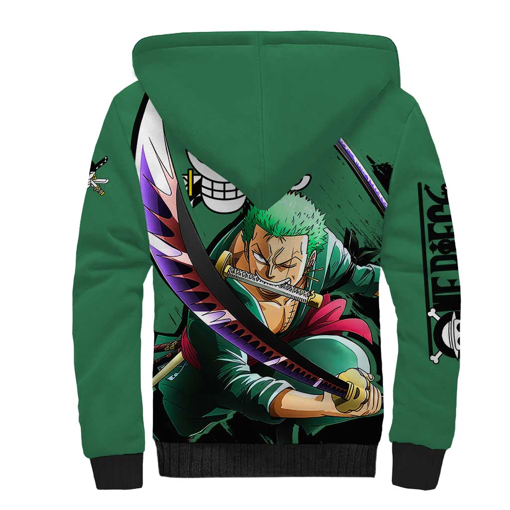 Roronoa Zoro - One Piece Sherpa Hoodie Anime Style