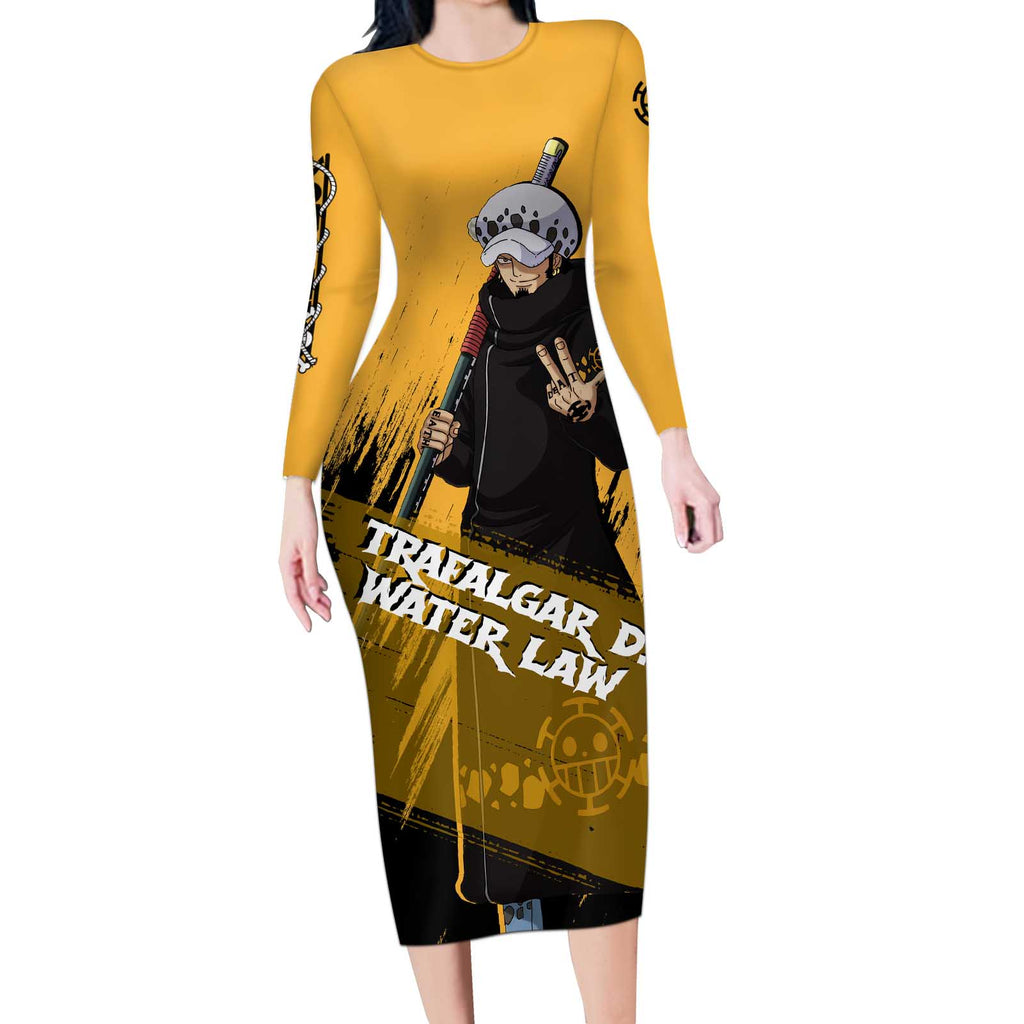 Trafalgar D. Water Law - One Piece Long Sleeve Bodycon Dress Anime Style