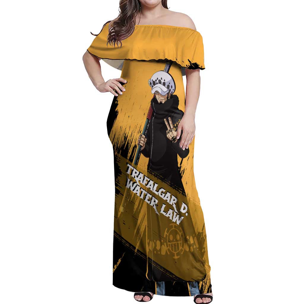 Trafalgar D. Water Law - One Piece Off Shoulder Maxi Dress Anime Style